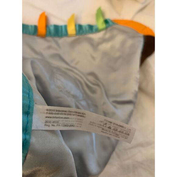 Infantino Patchwork Bunny Rabbit Crinkle Ears Security Teether Lovey Satin Back - Picture 7 of 8